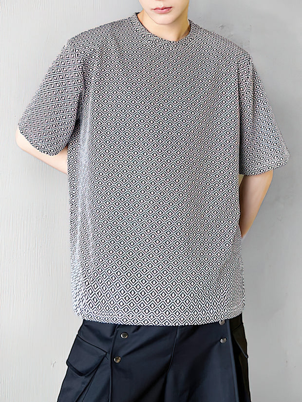 総柄モックネックTシャツ(TS353) - Jacob's warehouse